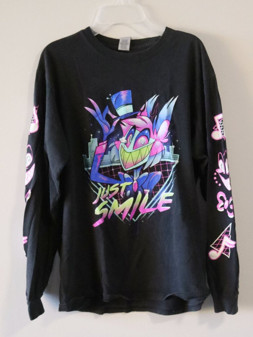 Hazbin Hotel Alastor Just Smile Long Sleeve Shirt Size Medium